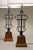 Neoclassical 1930s French Empire Neoclassical Wire Urn Cage Brass Wood Table Lamps - a Pair For Sale - Image 3 of 11