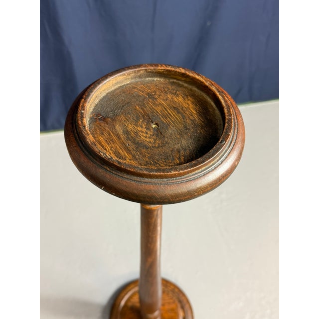 Antique Turned Wood Pedestal Stand, 1930 For Sale - Image 9 of 13