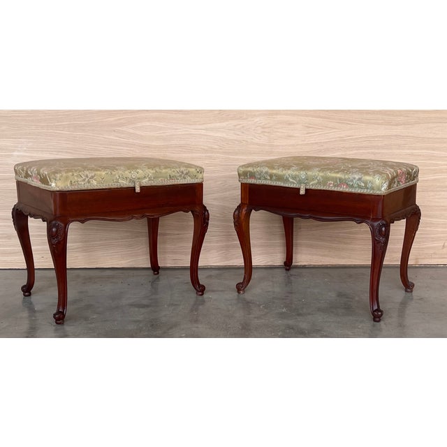 Pair of 20th Century Spanish Folding Up Footstools For Sale - Image 4 of 11