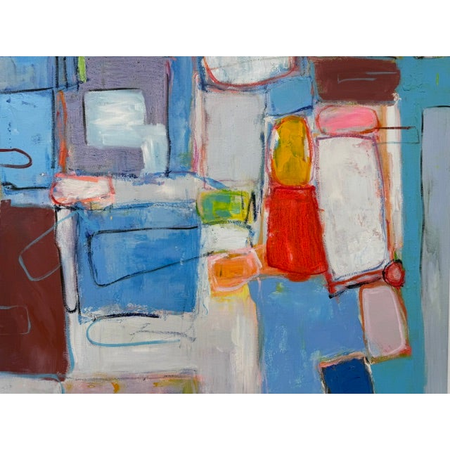 Modern Multicolored Geometric Color Block Canvas - Original Acrylic Art For Sale In Atlanta - Image 6 of 9