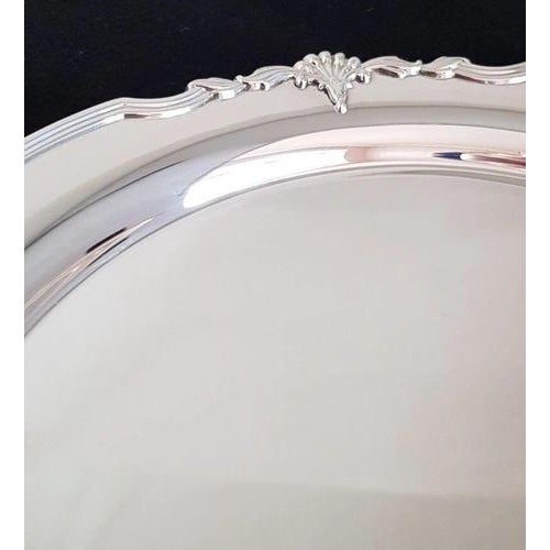 Gold Elizabeth II Sterling Silver Salver from James Dixon & Sons, 1998 For Sale - Image 8 of 18