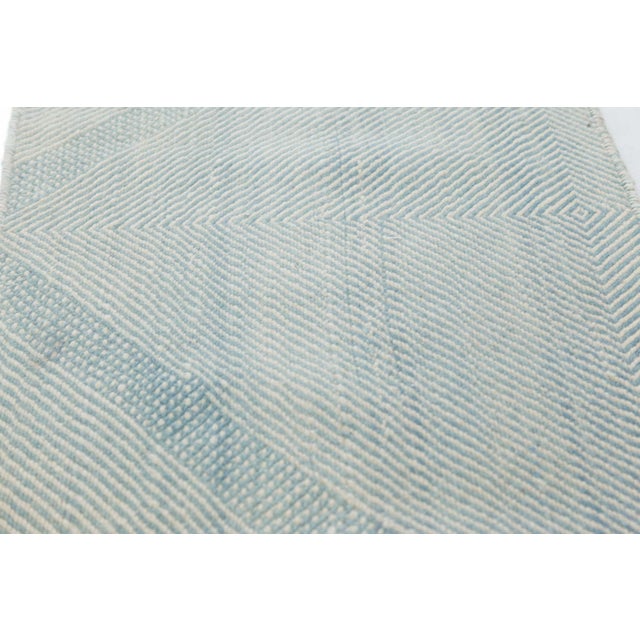 Modern Custom Flat Weave Blue Moroccan Style Runner by Doris Leslie Blau For Sale - Image 4 of 8