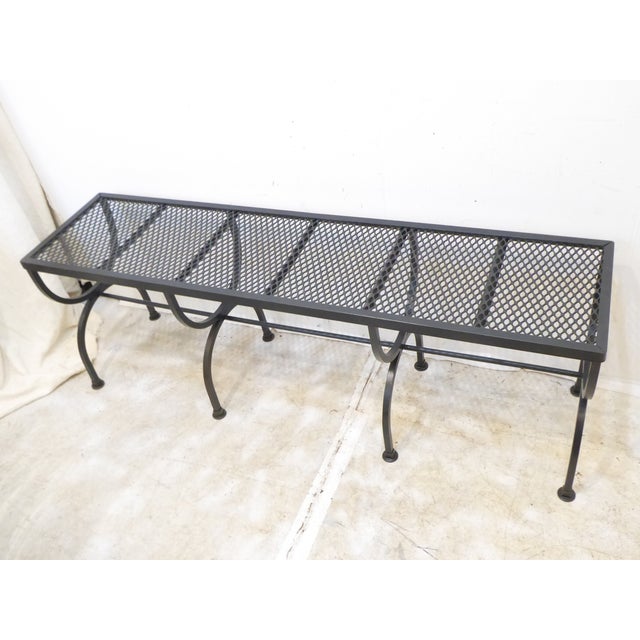 Mid-Century Modern Vintage Metal Bench For Sale - Image 3 of 3