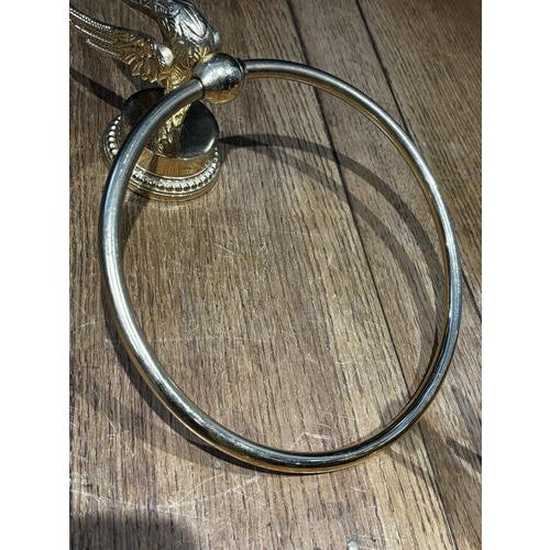 Gold-Plated Swan Towel Holder and Toilet Roll Holder, 1970s, Set of 2 For Sale - Image 5 of 6