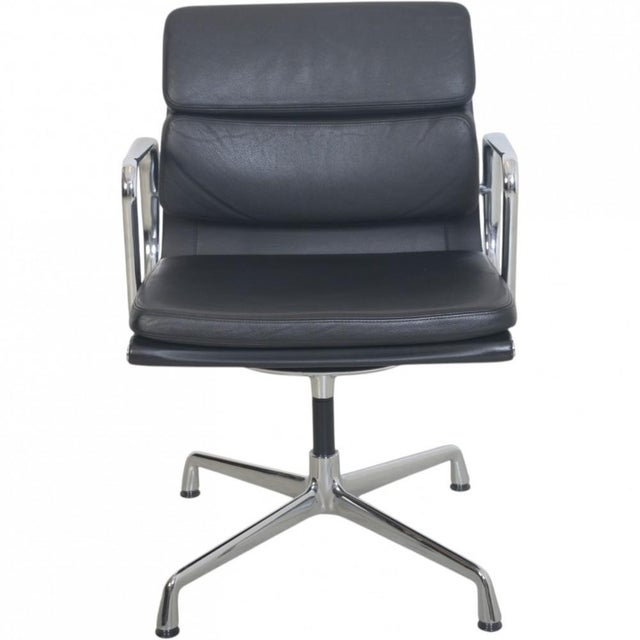 EA208 Chair in Black Leather by Charles Eames, 2000s For Sale - Image 17 of 17