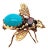 14 Karat Yellow Gold Bug / Insect Brooch With Semi Precious Stones For Sale