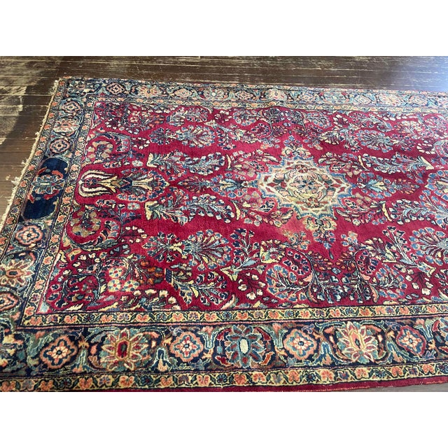Early 20th Century Antique Persian Mohajeran Sarouk Rug, 3'" X 5' For Sale - Image 5 of 8