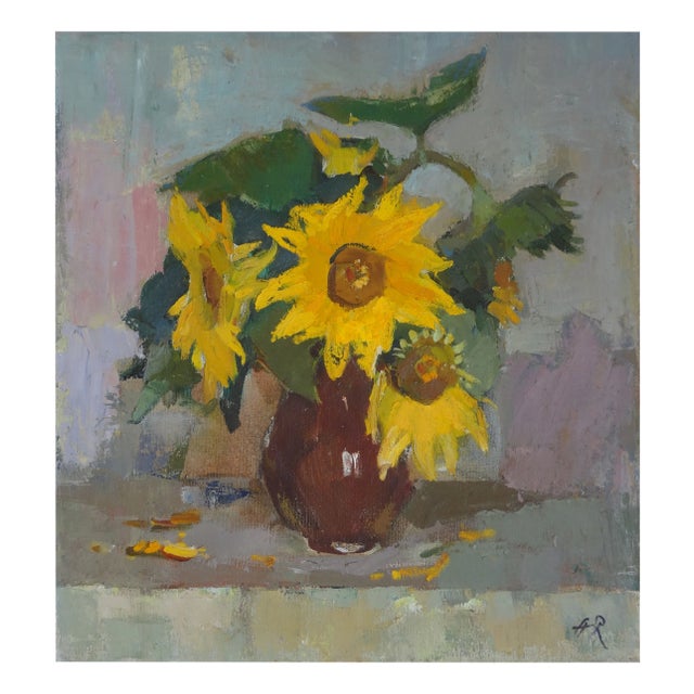 Aleksandr Rodin, Sunflowers, 1994, Oil on Canvas For Sale