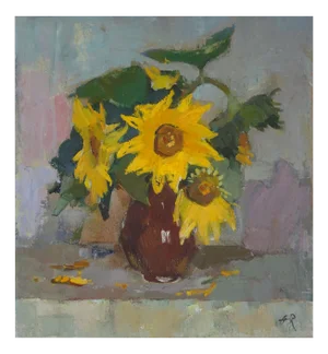 Aleksandr Rodin, Sunflowers, 1994, Oil on Canvas
