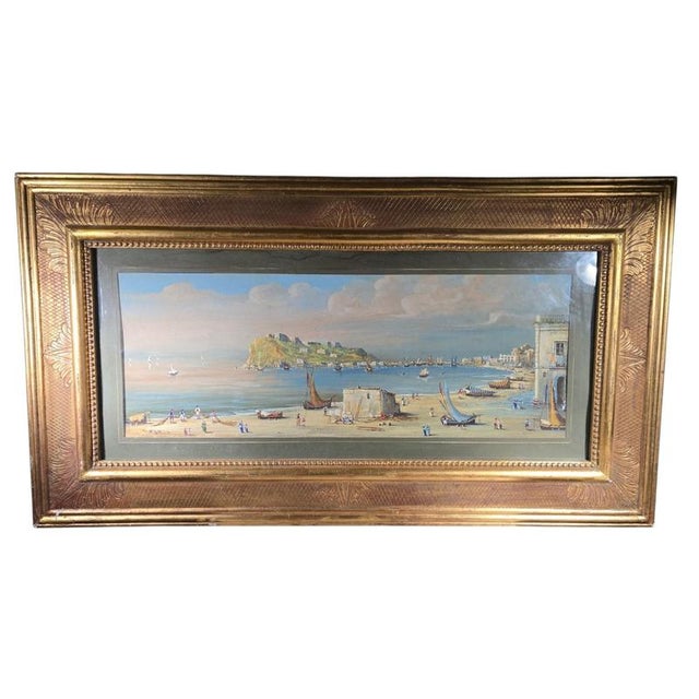 Arab Port, 1900, Large Watercolor, Framed For Sale - Image 13 of 18