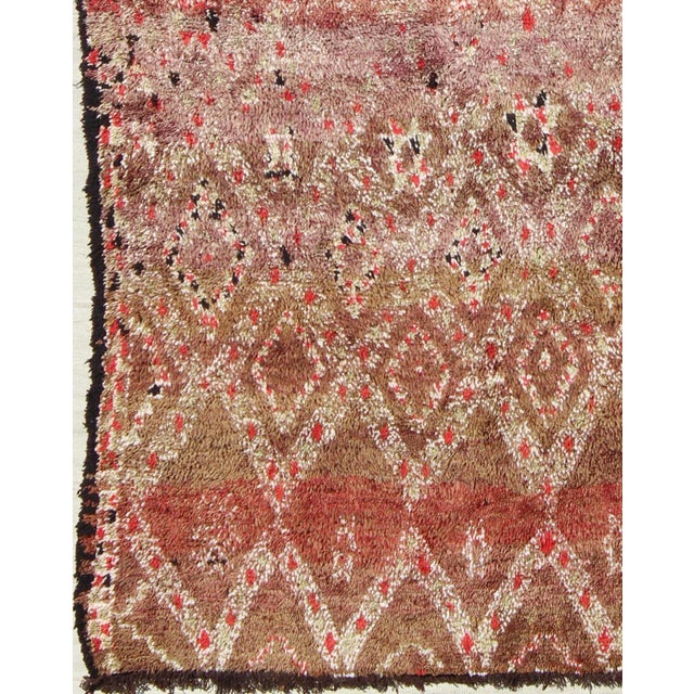 Green, lavender, brown, red, blue Background Vintage Moroccan Rug with All-Over Diamond Pattern, rug lcb-136641, country...
