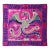 Asian Square Magenta Phoenix Bats Blossom Flower Fabric Display Art For Sale