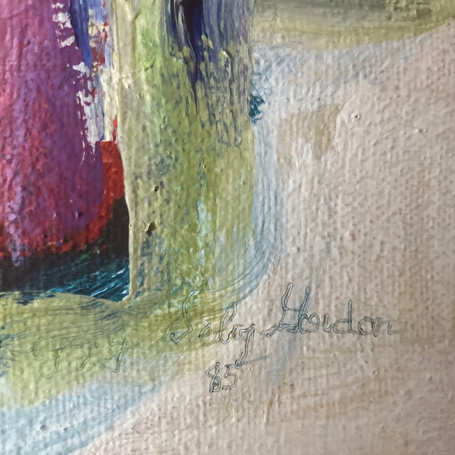 1980’s Original Miami Artist Peggy Selig Gordon “My Studio” Abstract Expressionist Painting For Sale In Philadelphia - Image 6 of 9