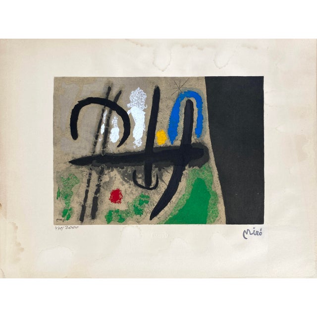 Modern Joan Miro, Oiseau dans un Paysage, 1960s, Lithograph For Sale - Image 3 of 17
