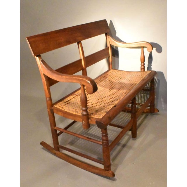 Traditional Late Federal So-Called Mammy's Bench With Rockers, Ca. 1835 For Sale - Image 3 of 5