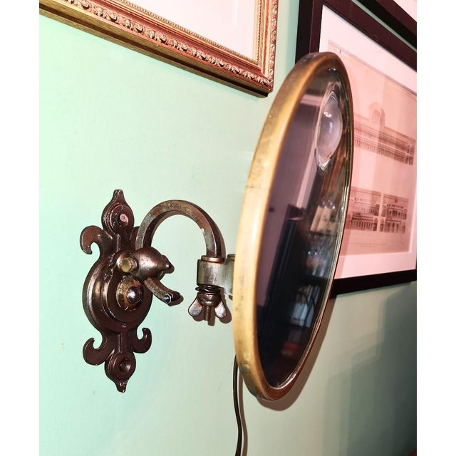 Art Deco French Art Deco Illuminated Shaving Mirror, Attributed to Maison Brot, Paris, Circa 1930 For Sale - Image 3 of 15