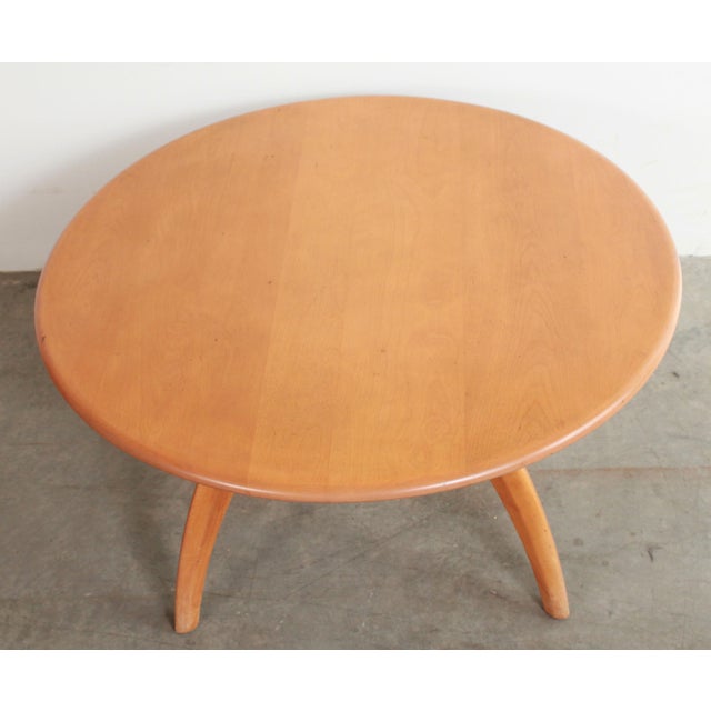 Mid Century Modern Heywood Wakefield Lazy Susan Round Coffee Table in