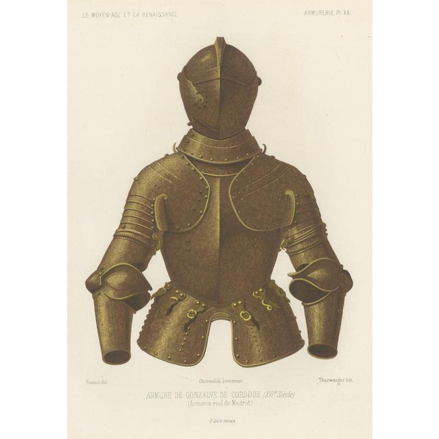 After Rivaud, Armor of Gonzalo De Córdoba, Madrid Armory, 1851, Chromolithograph For Sale - Image 9 of 9