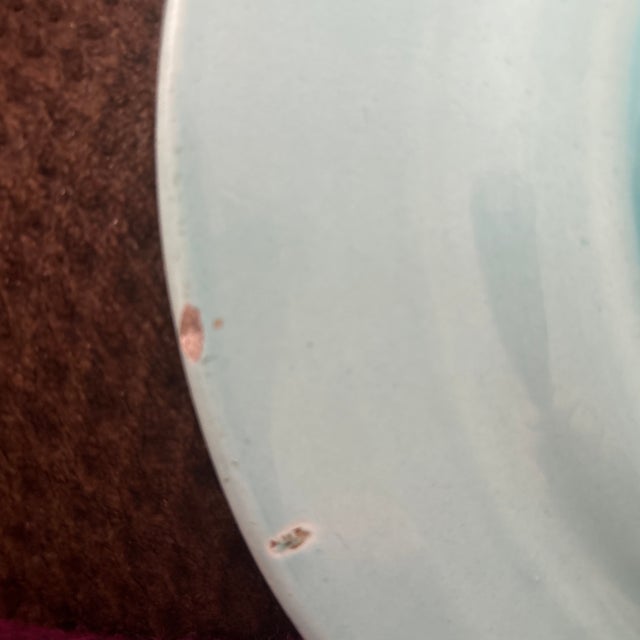 French Turquoise Majolica Plate Circa 1880 For Sale - Image 4 of 4