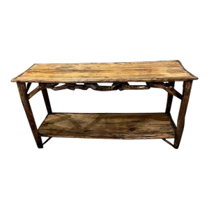 19thc Burl Twig Console Table