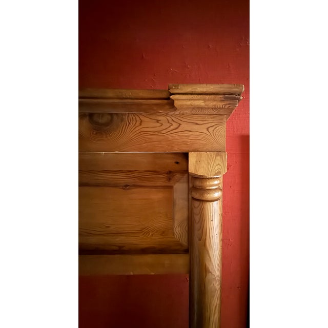 Monumental Antique Pine Overmantel Mirror Frame | Architectural Salvage For Sale - Image 4 of 6