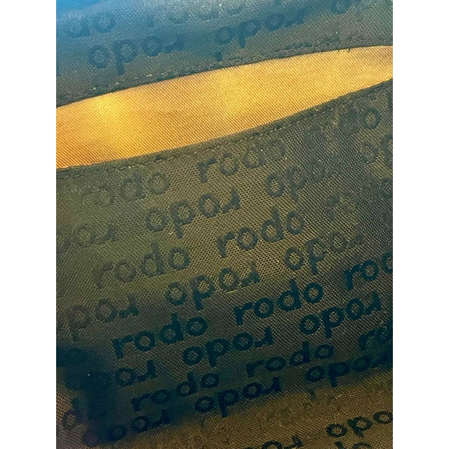 Metal Rodo Black Silk Minaudière With Gold Chain Strap For Sale - Image 7 of 7