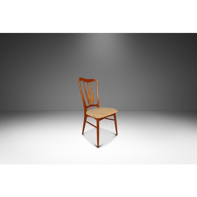 Single Danish Mid-Century Modern "Ingrid" Model Dining Chair in Teak & Original Fabric Attributed to Niels Koefoed, Denmark, C. 1960s For Sale In Orlando - Image 6 of 18