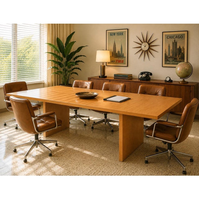 Widdicomb 1950s T. H. Robsjohn-Gibbings Widdicomb Dining Conference Table For Sale - Image 4 of 7