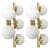 Contemporary Brass Opaline Glass Ball Sconces, Italy - a Pair For Sale - Image 11 of 11