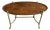 Late 20th Century Mid-Century Brass & Patch Burl Wood Top Oval Table For Sale