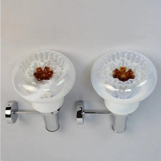 Brown Wall Lights in Murano Crystal, 1970s, Set of 2 For Sale - Image 8 of 9