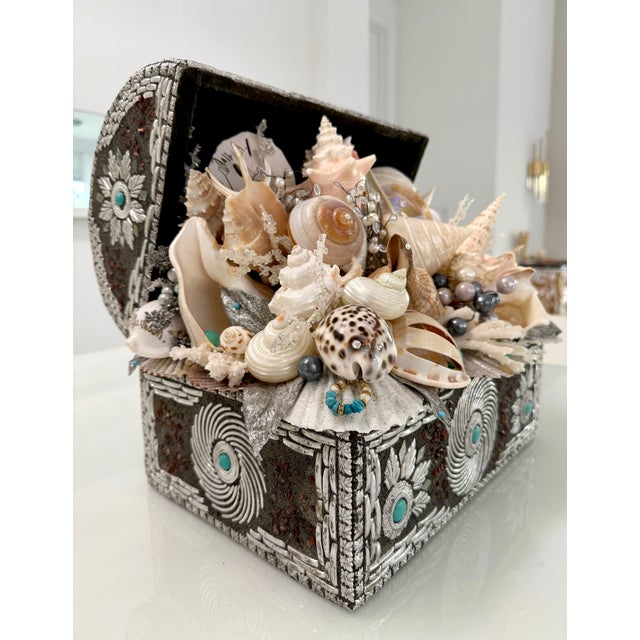 Coastal Seashell Box Sculpture For Sale - Image 4 of 13