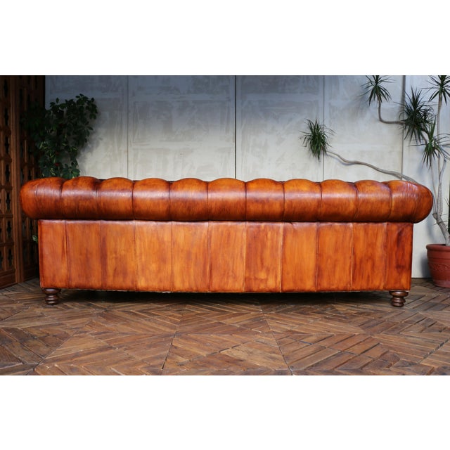 Vintage Chesterfield Brown Leather Sofa, 1980s For Sale - Image 15 of 18