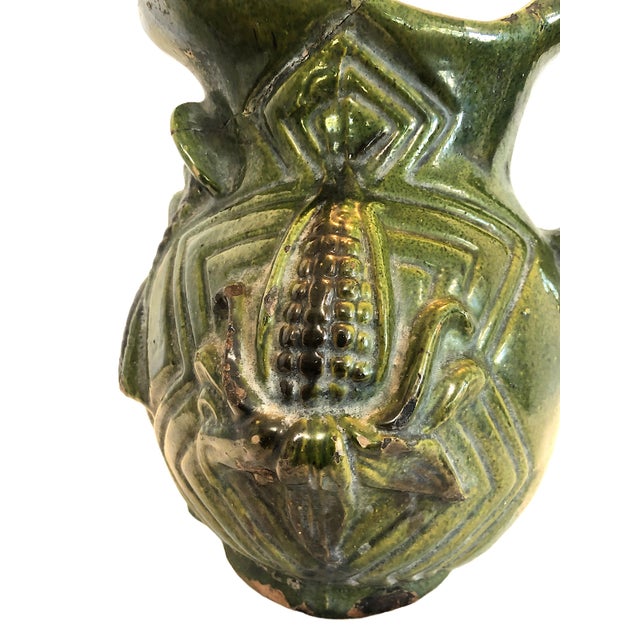 Vintage Oaxacan Glazed Pottery Pitcher With Maize and a Woman For Sale - Image 14 of 18