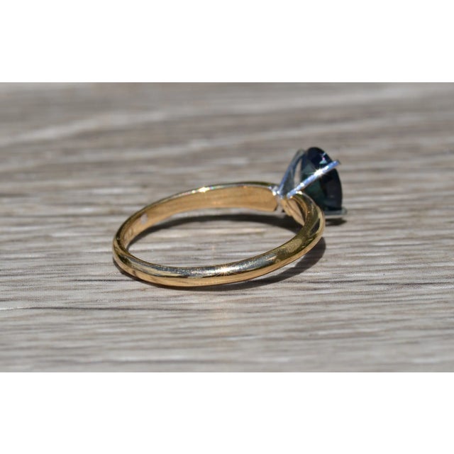 The Rascamono: Ladies Two Tone Solitaire Engagement Style Ring set with 1.06 CT Sapphire For Sale - Image 4 of 9