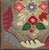 Colorful and gorgeous American hooked rug with gray soft red, rose, green, light brown, lavender, green, and yellow...