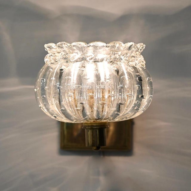 Large Adjustable Murano Glass and Brass Flower Sconces from Barovier, Italy, 1940s, Set of 2 For Sale - Image 14 of 18