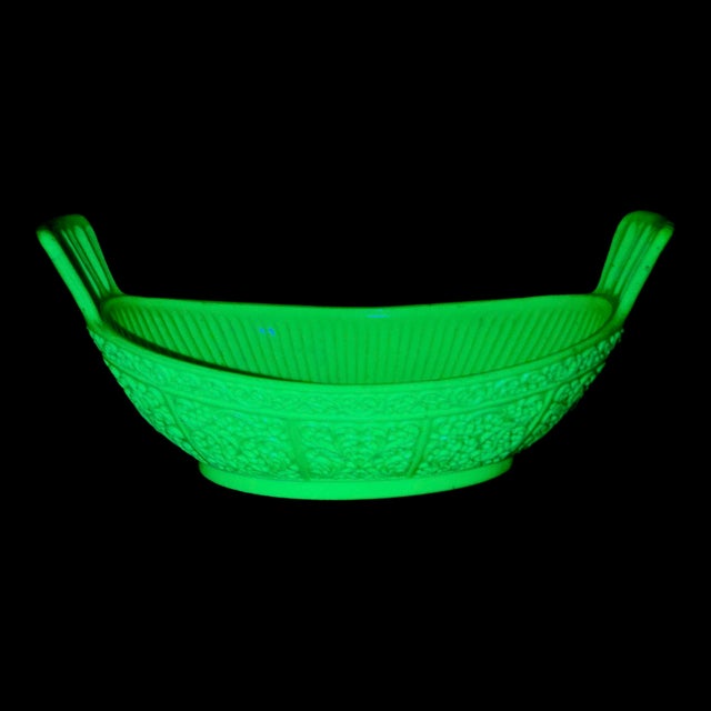 Sowerby & Co. Ellison Glass Works Patent Ivory Queens Ware – Uranium Glass Serving Dish, 1879 For Sale - Image 6 of 8