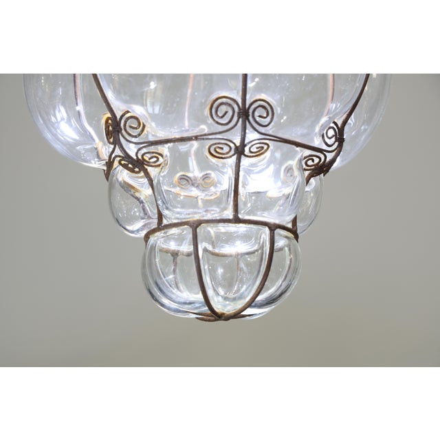 1970s Large Size Transparent Colour Venetian Lantern, Seguso Murano Glass For Sale - Image 14 of 16