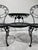 Woodard Furniture Tete-A-Tete Wrought Iron Outdoor Chantilly Rose Tete a Tete Chair Bench Loveseat For Sale - Image 6 of 11