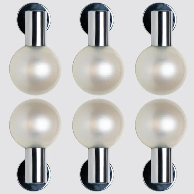 Opal Glass and Chrome Wall Light from Glashütte Limburg, 1970s For Sale - Image 6 of 15