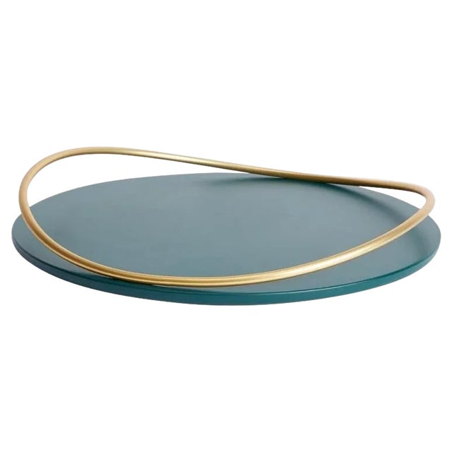 Petrol Green Touché a Tray by Mason Editions For Sale