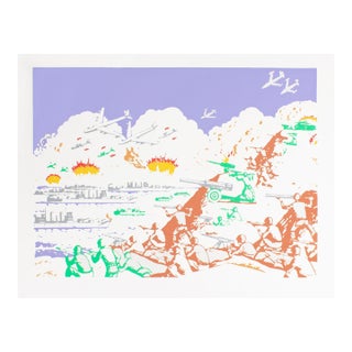 1979 “Comic Book Warfare” Serigraph Print by Roger Benedetti For Sale