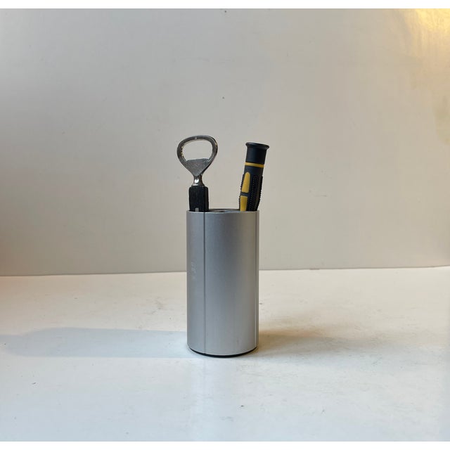 1990s Minimalist Pencil Holder in Brushed Aluminum from Georg Jensen, 1990s For Sale - Image 5 of 8
