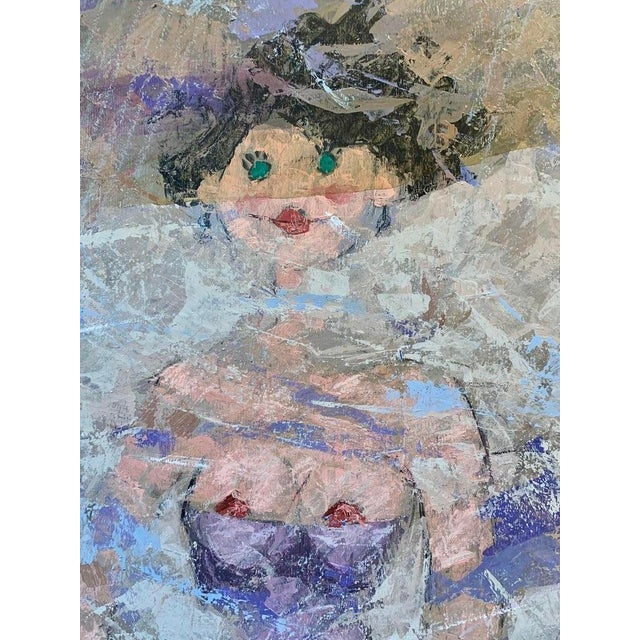 Giampaolo Talani "Women on the Wall" Oil on Board, Large Figurative Work, Tuscan Coastal Art, Contemporary Art by Italian Master For Sale - Image 4 of 12