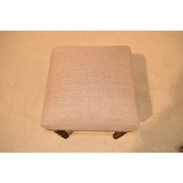 19th Century French Walnut Upholstered Stool For Sale In Greensboro - Image 6 of 7