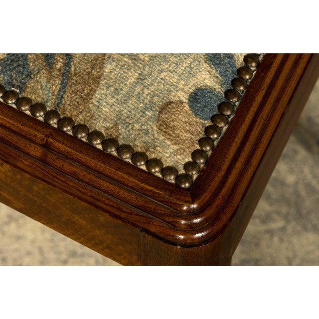 Set of 12 French Art Deco Walnut Dining Chairs With Botanical Upholstery, 1930s For Sale - Image 10 of 18