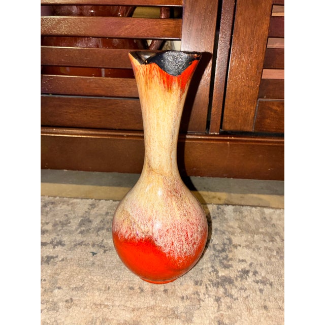 1969 Royal Haeger Volcanic Flame Vase Rare Bittersweet Crème Glaze For Sale - Image 12 of 12