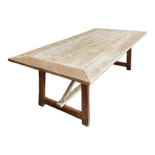 1930s Vintage Bleached Wood Dining Table For Sale