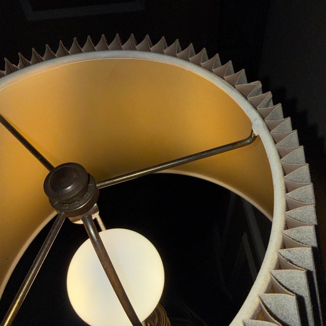 Vintage Brass Stiffel Hollywood Regency Table Lamp MCM 26” Tall 11.5” With Original Silk Shantung Pleated Shade. For Sale - Image 10 of 15